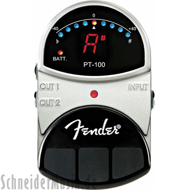 Fender PT-100 Pedal Tuner, silver