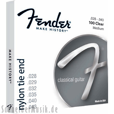 Fender 100 Clear - Classical Nylon Clear/Silver Tie End