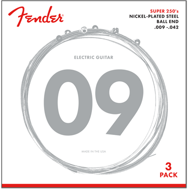 Fender Super 250's 3-PACK 250L Nickel-Plated Steel Ball End