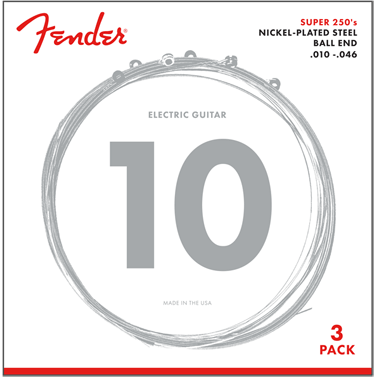 Fender Super 250's 3-PACK 250R Nickel-Plated Steel Ball End