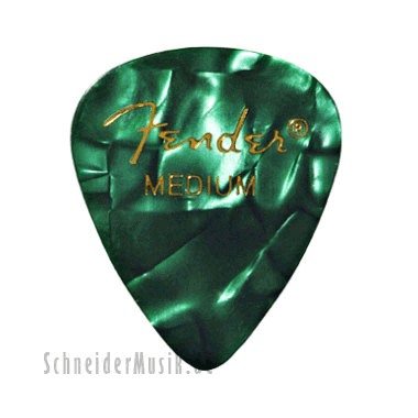 Fender 351 Premium Celluloid Picks (12-Pack) - Green Moto thin