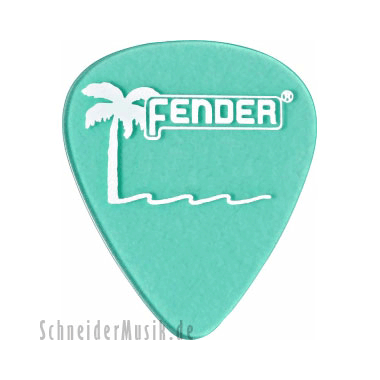 Fender 351 California Clear Picks (12-Pack) - Surf Green, thin