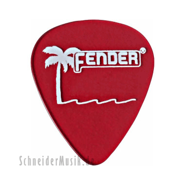 Fender 351 California Clear Picks / Puás (12-Pack) - Candy Apple Red, thin