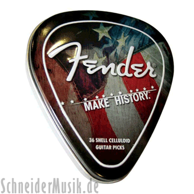 Fender 351 Make History Pick Tin (with 36 celluloid picks)