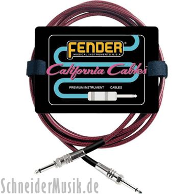 Fender CALIFORNIA CLEARS Cable - Candy Apple Red 10Ft. (3.0m)