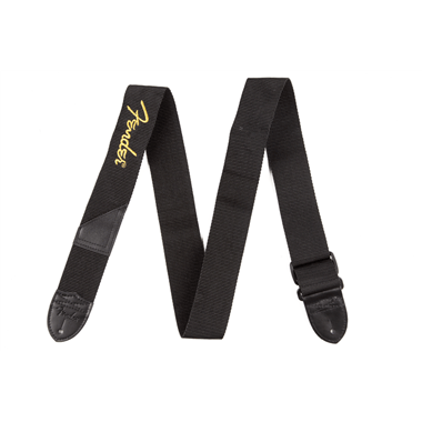 Fender  099-0662-070 2" Poly Logo Strap black Poly Strap "Yellow Fender"