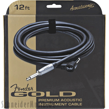 Fender Premium GOLD Acoustasonic Cable, straight - w/right angle 20Ft. (6.0m)