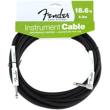 Fender PERFORMANCE Instrument Cable, straight - w/right angle 18.6Ft. (5.5m)