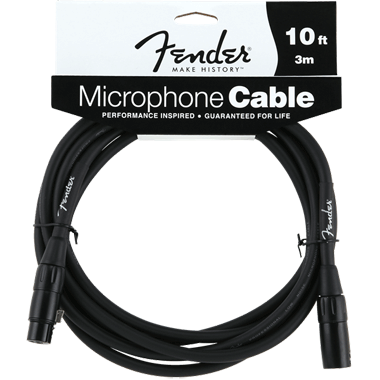Fender PERFORMANCE Microphone Cable, XLR Male - XLR Female 10Ft. (3m)