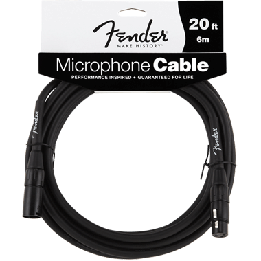 Fender PERFORMANCE Microphone Cable, XLR Male - XLR Female 20Ft. (6m)