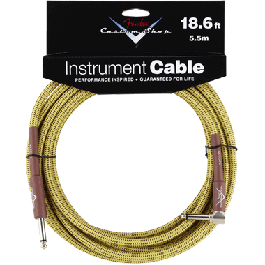 Fender CUSTOM SHOP Performance Instrument Cable, straight - right angle 18.6Ft. (5.5m) Tweed