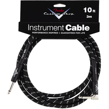 Fender CUSTOM SHOP Performance Instrument Cable, straight - right angle 10Ft. (3m) Black Tweed
