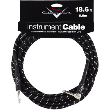 Fender CUSTOM SHOP Performance Instrument Cable, straight - right angle 18.6Ft. (5.5m) Black Tweed