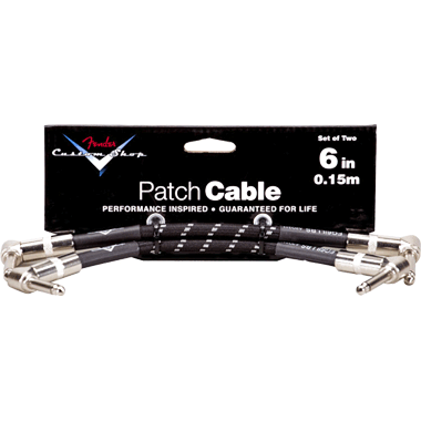 Fender CUSTOM SHOP Performance Patch Cable 2-Pack, right angle 6 In. (0.15m) Black Tweed