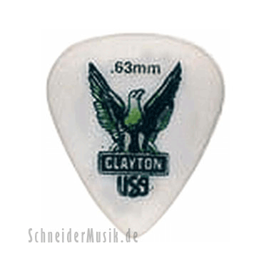 Clayton Acetal Polymer Standard Picks 0.63 mm white
