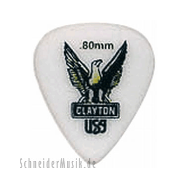 Clayton Acetal Polymer Standard Picks 0.80 mm white
