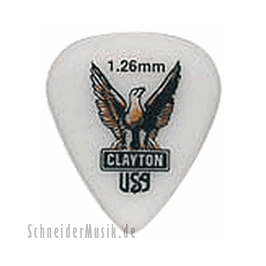 Clayton Acetal Polymer Standard Picks 1,26 mm white