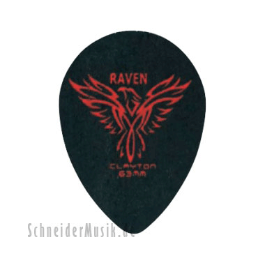Clayton Black Raven Small Teardrop Picks 0.63 mm black