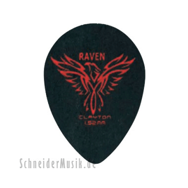 Clayton Black Raven Small Teardrop Picks 1.52 mm black