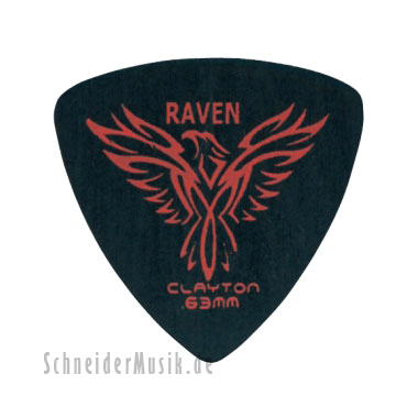 Clayton Black Raven Rounded Triangle Picks 0.63 mm black