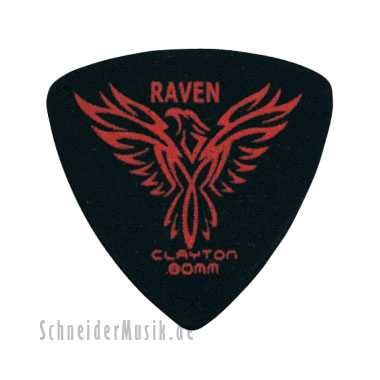 Clayton Black Raven Rounded Triangle Picks 0.80 mm black