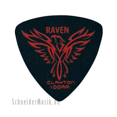 Clayton Black Raven Rounded Triangle Picks 1.00 mm black