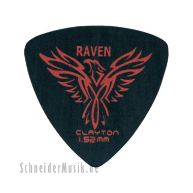 Clayton Black Raven Rounded Triangle Picks 1.52 mm black