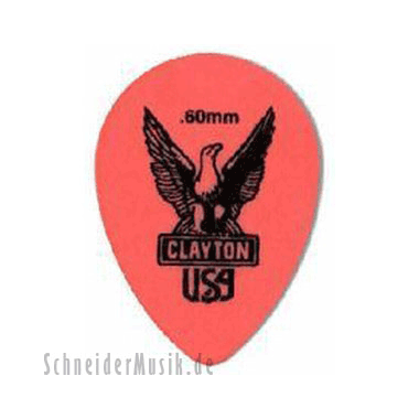 Clayton Delrin Small Teardrop Picks 0.60 mm orange