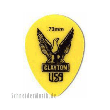 Clayton Delrin Small Teardrop Picks 0.73 mm yellow