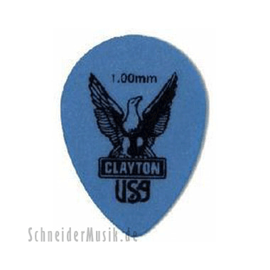Clayton Delrin Small Teardrop Picks 1.00 mm blue