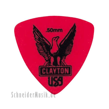 Clayton Delrin Rounded Triangle Picks 0.50 mm red