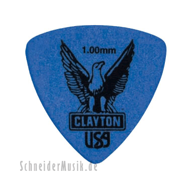 Clayton Delrin Rounded Triangle Picks 1.00 mm blue