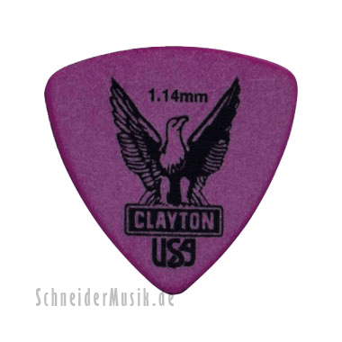 Clayton Delrin Rounded Triangle Picks 1.14 mm violet