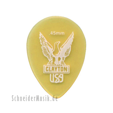 Clayton Ultem Gold  - Small Teardrop Picks 0.45 mm, transparent gold