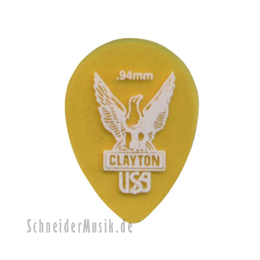 Clayton Ultem Gold Small Teardrop Picks 0.94 mm transparent gold
