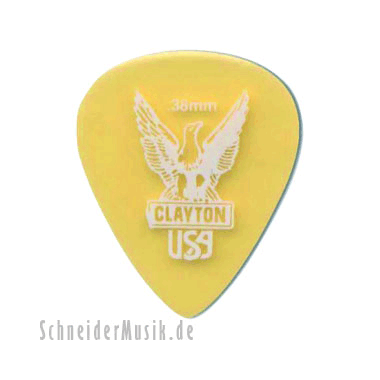 Clayton Ultem Gold Standard Picks 0.38 mm transparent gold