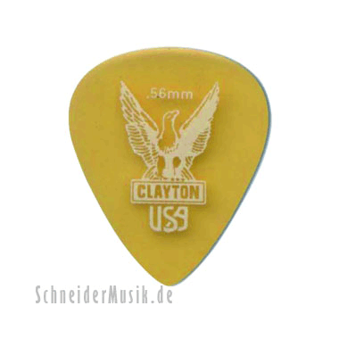 Clayton Ultem Gold Standard Picks 0.56 mm transparent gold