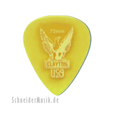 Clayton Ultem Gold Standard Picks 0.72 mm transparent gold
