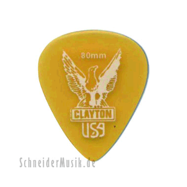 Clayton Ultem Gold Standard Picks 0.80 mm transparent gold