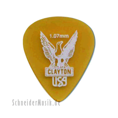 Clayton Ultem Gold Standard Picks 1.07 mm transparent gold