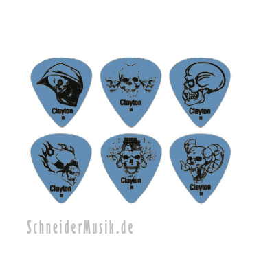 Clayton "Demonic Skulls" Delrin Picks (Set of 12) heavy, blue