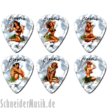 Clayton "Hula Hotties" Celluloid Picks, heavy (12-pack)