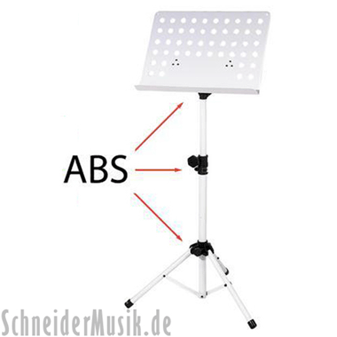 BSX 900744 Orchestra Music Stand (Perforated Metal Plate) white