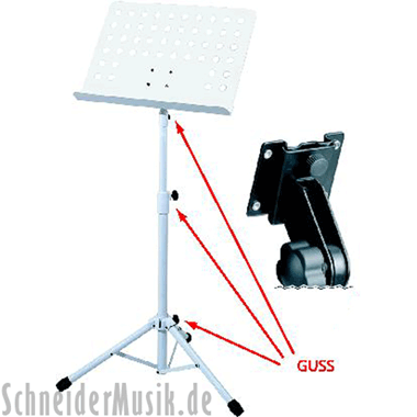 BSX 900751 Orchestra Music Stand (Perforated Metal Plate) white
