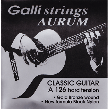 Galli A126 Classic AURUM (black nylon trebles) Set, Hard Tension