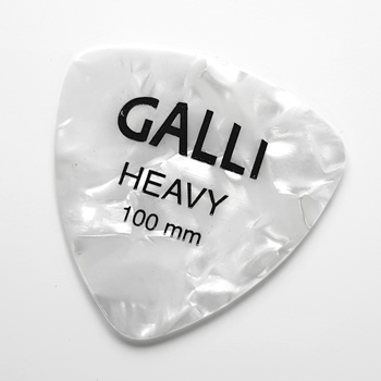 Galli A12H Celluloid MOTHER OF P. WHITE Triangular 346 Pick, Heavy 1.00 mm