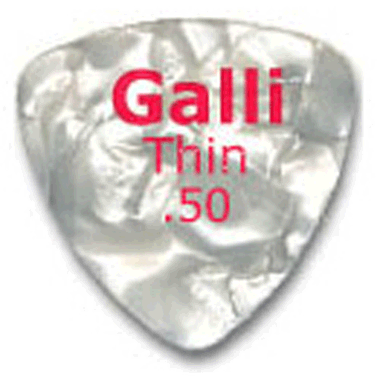 Galli A12T Celluloid MOTHER OF P. WHITE Triangular 346 Pick, Thin 0.50 mm