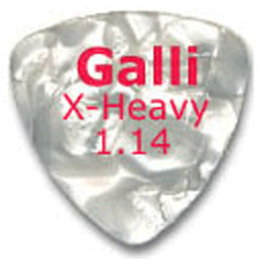 Galli A12XH Celluloid MOTHER OF P. WHITE Triangular 346 Pick, X-Heavy 1.14 mm