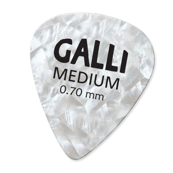 Galli A183M Celluloid MOTHER OF P. WHITE Standard 351 Pick, Medium 0.70 mm