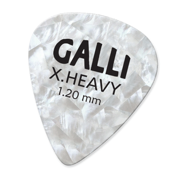 Galli A183XH Celluloid MOTHER OF P. WHITE Standard 351 Pick, X-Heavy 1.14 mm